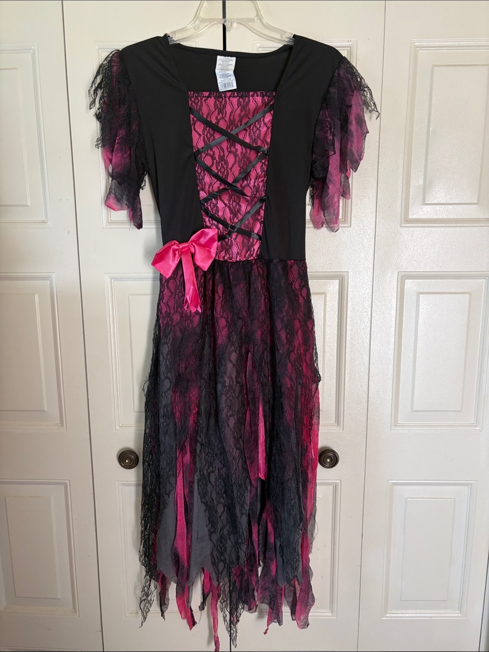 Girls Halloween Costume Girls Goth Hoco  Dress Lacey Crown Lace Hem Size 14-16